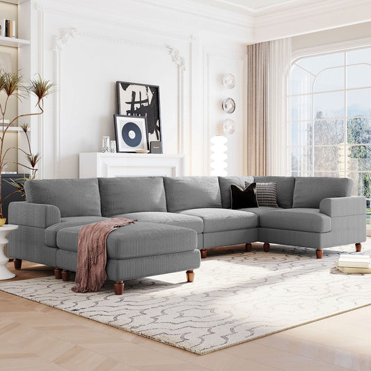 Modular Sectional Sofa with Ottoman L Shaped Corner Sectional for