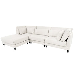 Modern Modular Sectional Sofa with Movable Ottoman, 110 Inch 4 Seat