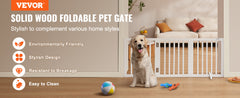 VEVOR Free Standing Dog Gate Freestanding Pet Gate 3 Panels Foldable Dog Gate for Narrow Passageways Expandable Dog Barrier