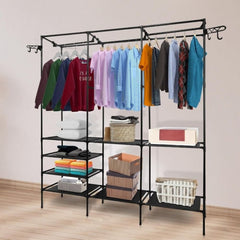 Corner L-shaped Wardrobe Storage Rack Clothes Rack Heavy Duty Clothes Rack for Hanging Clothes,