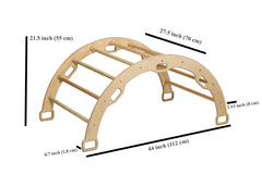 2 Size Montessori Baby Play Climber Set Wooden Climbing Arch Rocker &